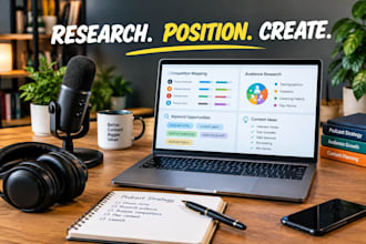 research your podcast niche, audience gaps, competitors, and fresh content ideas