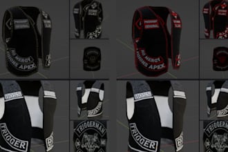 design custom mc kuttes, fivem clothing, mc vest, biker vest and patches for you