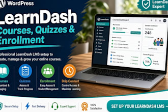 set up learndash courses, quizzes and student enrollment