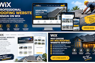 design a professional roofing website on wix for roofing contractors
