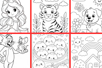 do KDP kids coloring book, KDP coloring book cover design KDP kids activity book