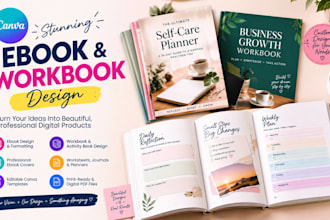 design the most pretty canva ebook and workbook