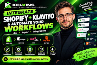integrate shopify, klaviyo, n8n and zapier automation workflows