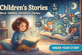 write children stories with moral lessons, bedtime, and life lessons
