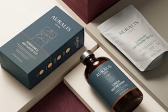 develop product packaging, box packaging, label, pouch and 3d mockup solutions