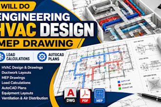do engineering hvac design mep drawing load calculations autocad plans