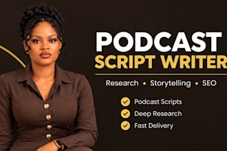 write engaging podcast scripts with research and show notes