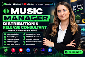 be your music manager, distribute music and fix music release issues