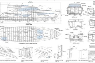 draw boat construction plans, material lists, and marine cad drawing