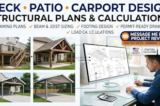 design deck patio and carport plans with structural calculations