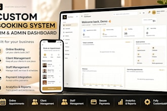 build a custom booking system CRM and admin dashboard