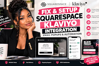 fix and setup squarespace klaviyo integration email popups and automation