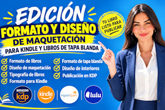 edicion formato y diseño de maquetación para kindle y libros de tapa blanda