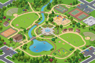design hiking map, trail map, park map, camping and adventure map