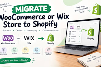 migrate woocommerce wix store to shopify product orders inventory customer data