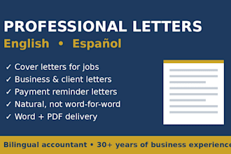 write cover letters and business letters in english and spanish