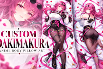 draw custom anime dakimakura body pillow character illustration
