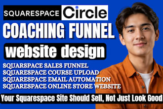 design squarespace coaching funnel, website design, squarespace course migration