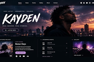 build a music website for music artists, dj, band or record label
