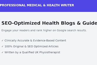 write professional medical, health, and wellness articles