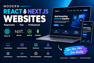 build a modern responsive react or next js website