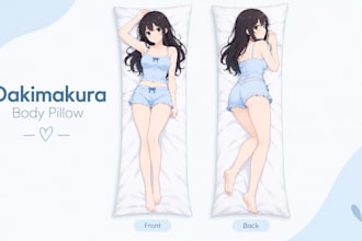 draw dakimakura body anime dakimakura pillow illustration art furry anime style