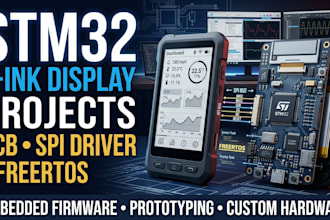 create stm32 e ink display projects with pcb design spi driver and freertos