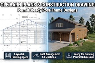 create pole barn plans and construction drawings for permit