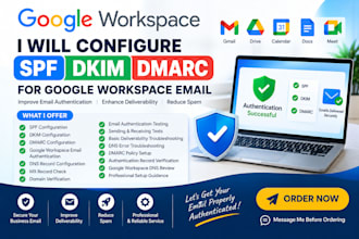 setup google workspace spf dkim dmarc, email deliverability email authentication