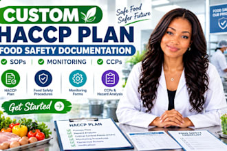 create full customized haccp plan, food safety procedures and monitoring