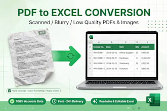 convert scanned PDF image and screenshot to editable excel