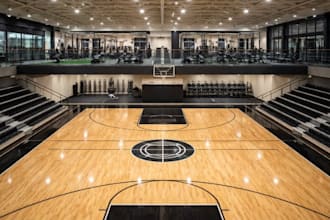 design sports courts, tennis, basketball, volleyball, soccer and landscape