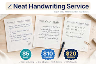 do neat handwritten assignments and notes