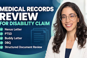 prepare a structural nexus documentation and professional medical records review