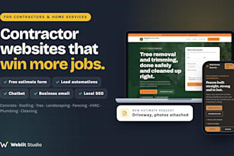 build a contractor website with lead automation, chatbot and email setup