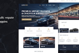 design square space airport transfer chauffeur website private driver website
