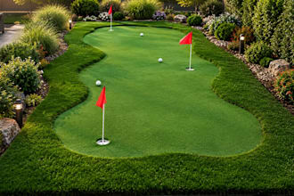 do custom mini golf course layout design 2d and 3d render