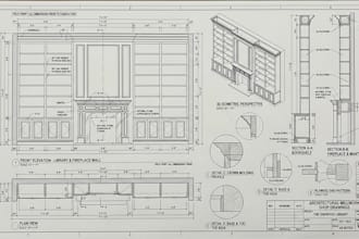 create custom architectural millwork shop drawings for interiors
