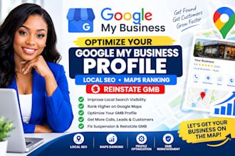 optimize your google my business profile local SEO maps ranking reinstate gmb