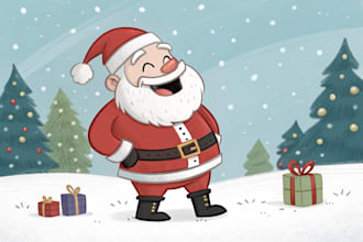 design a christmas santa character art
