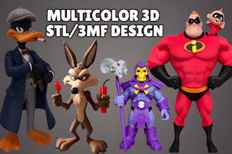 design multicolor 3d printable model 3d toy 3mf stl file bambu prusa 3d print