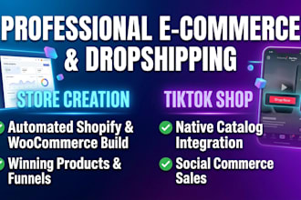 build automated shopify dropshipping store and tiktok shop setup