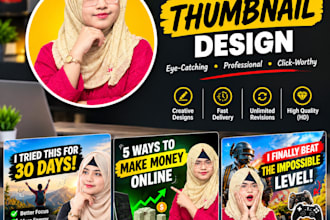 design eye catching and click worthy youtube thumbnails