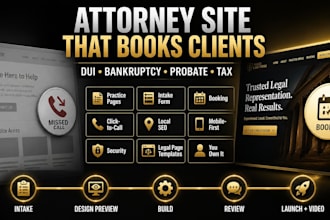 build criminal defense dui, bankruptcy, real estate probate tax attorney website