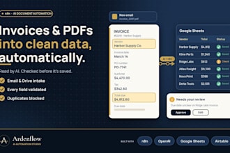 build n8n ai automation for invoice and PDF data extraction