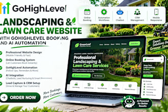 build landscaping lawn care website with gohighlevel booking and ai automation