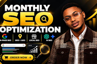 do complete monthly website on page GEO, aeo, local and ai SEO optimization