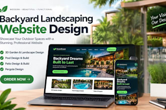 do backyard landscaping outdoor 3d garden pool patio and pergola website design
