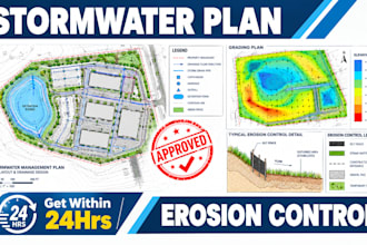 usa stormwater drainage plan, site grading erosion control plan, hecras, swppp