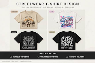 design modern streetwear graphic for clothing brand